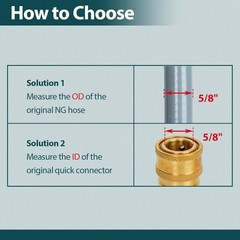 3/8 Inch Natural Gas Quick Connect Fittings Set Solid Brass NPT Propane Hose Kit