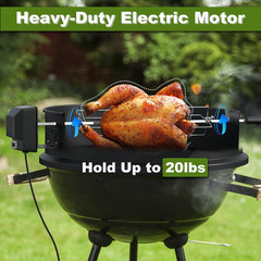 SHINESTAR Upgraded Rotisserie Kit for All Weber 22-Inch Kettle Charcoal and Othe