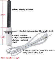 Universal Silicon Nitride Hot Rod Ignitor 120V – Replacement for Gas Fired Force