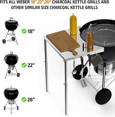 Mesa de trabajo de acero inoxidable para parrillas de carbón (patente pendiente)