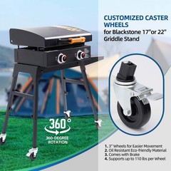 4 Pack 3 Inch Caster Wheels for Blackstone Griddle Stand with Brake