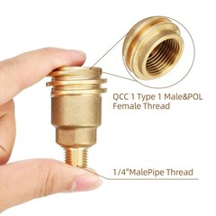 JINYI Propane Quick Connect Adapter, QCC1 Type 1 to 1/4 0.25 inches, Golden