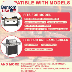 17″ Grill Burners Replacement for Members Mark GR2039201-MM-00 BBQ Parts, Stainl
