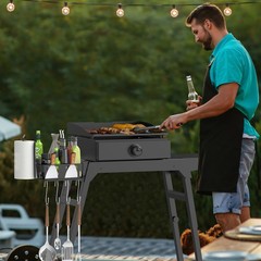 Side Shelf and Grill Caddy for Blackstone 17″ & 22″ Griddle 17*9, Black