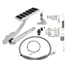 Universal Polished Aluminum Accelerator Pedal With Cable Kit NEW