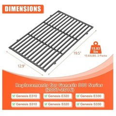 19.5″ Cast Iron Grill Grates for Weber Genesis 300 Series Pitt Boss PB700 Series