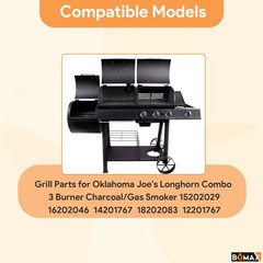 Grill Parts for Oklahoma Joe’s Longhorn Combo 3 Burner – 3-Pack Burner & Heat