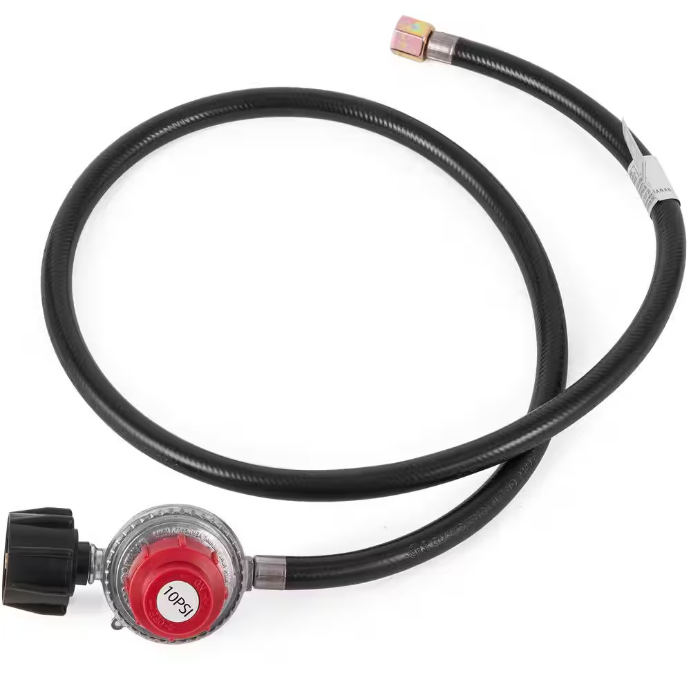 Outermust 10 PSI Propane Hose with Regulator QCC1 Type 4 Ft. Propane Tank Hose