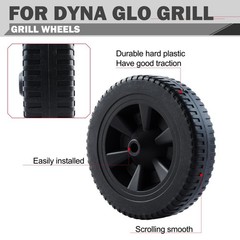 7 Inch Grill Wheel Replacement for Dyna Glo Grill BBQ Plastic Wheels Kit
