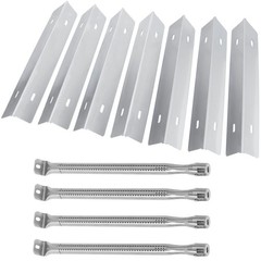 7 Pack Heat Plates + 4 Grill Burners Set, Silver -for Napoleon Rogue Series…