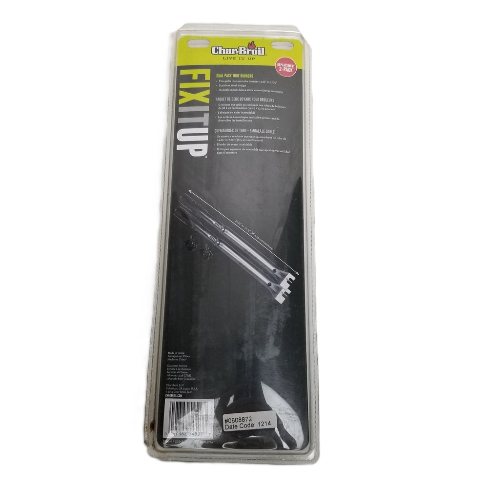 Char-Broil Dual Pack Tube Burners Stainless Steel BBQ Grill Replacement 14-17in