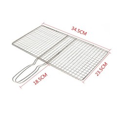 Outdoor Barbecue Grill Basket for Fish For Meat and Shrimp with Locking Handle