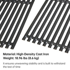 17″ Cast Iron Grill Grates for Charbroil Tru-Infrared 3 Burner Models – Durable