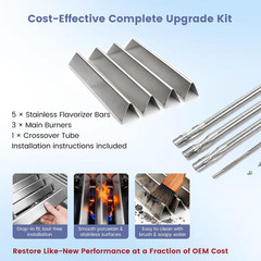 Grill Burner 69787 + Flavorizer Bars 7636 for Weber Spirit 300 E310 S320 330 BBQ