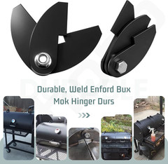 2 Pack Heavy Duty BBQ Smoker Hinge for BBQ Smoker Hinge Doors – Size: 8 X 2 1/4″