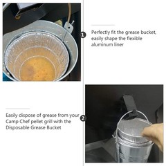 BBQ Grease Bucket Liner Silver Adults 12Pcs 4.72X4.13X3.34in