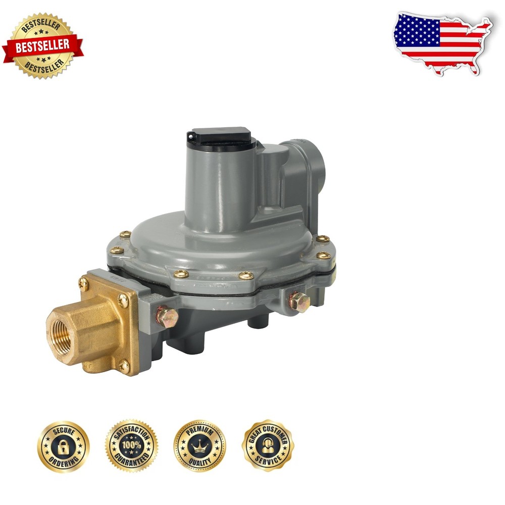 High Capacity 2-Stage LP Gas Regulator: 850,000 BTU, 9-13″ WC, POL x 3/4″ FNPT