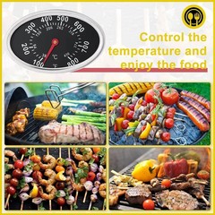 Lid Thermometer, BBQ Grill Temperature Gauge, 3 Inch Steel Heat Indicator Rep…
