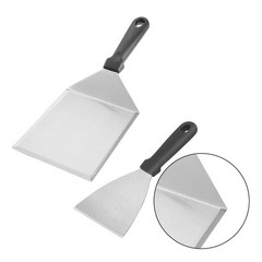 Heat Resistant BBQ Spatula Set Stainless Steel 2 Pieces for Outdoor Use