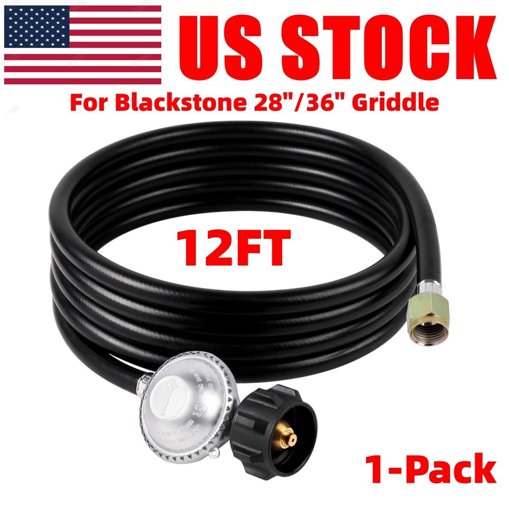 12FT Propane Regulator for Griddle, Grill, Fire Pit Patio Heater with 3/8″ Flare