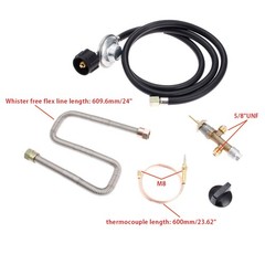 Gas Fire Pit Fireplace Valve Control System Kit LP Propane Hose with Regulator