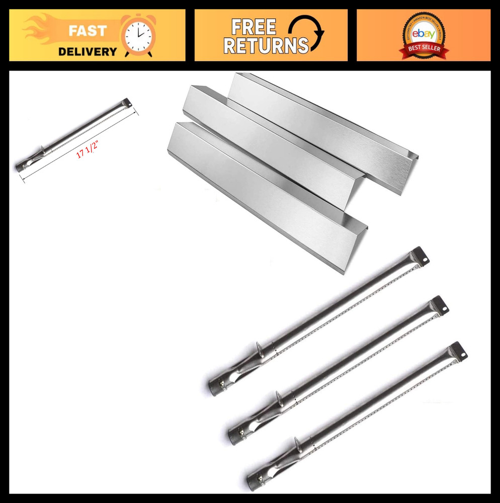 Grill Replacement Parts – Heat Plate Tent & Burner Tube for Gas Grills, Fits 810
