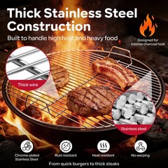 Weber Charcoal BBQ Grill Cooking Grate Plated Steel 22.5 in. Grills Replacement