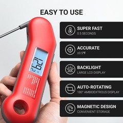 ThermoMaven Professional Meat Thermometer Digital, Ultra-Fast 0.5 Red & Gray