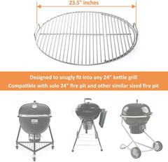 23.5 Inch Hinged Cooking Grate for Kettle Charcoal Grill