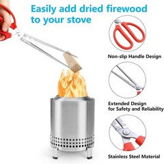 Heat Resistant Fireplace Tongs and Pellet Scoop for MesaXL Pellet Stove