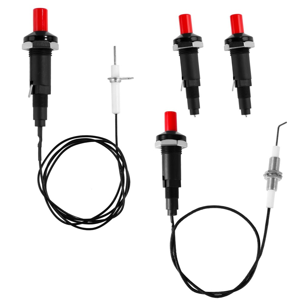BTFO 2 Sets Piezo Spark Igniter with 2 Replacement Switch, silver, black, red