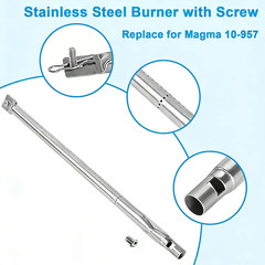 Stainless Steel Heat Plate 10-965 and Burner W/Screw 10-957 Replacements for Mag