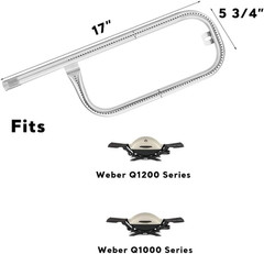 17″ Grill Burner Tube for Weber Q1200 Q1000 Q100 Q120 304 Stainless Steel Baby Q