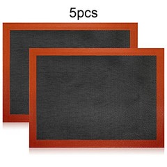 5 Piece Silicone Baking Mats Perfect for Oven Use with Simple Cleaning Process