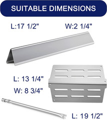 Grill Heat Plates Flavor Bars Burners Kit for Weber Genesis E/EP/CEP 300 Series
