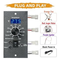 Digital Temperature Controller for Wood Pellet Grill Smoker, Upgrade Control Boa