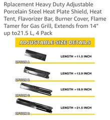Universal Replacement Heavy Duty Adjustable Porcelain Steel Heat Plate Shield