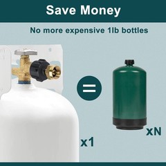 GASPRO Propane Refill Adapter, Fill 1 Pound Black