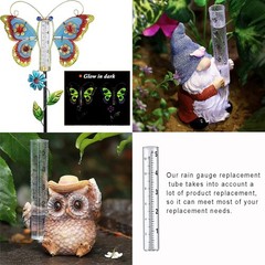 Rain Gauge Glass Replacement Tube 4 Pcs 5in w/ Brush
