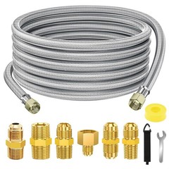 24 FT Propane Hose Extension – High Pressure Braided Gas Line for Grill/Fire Pit