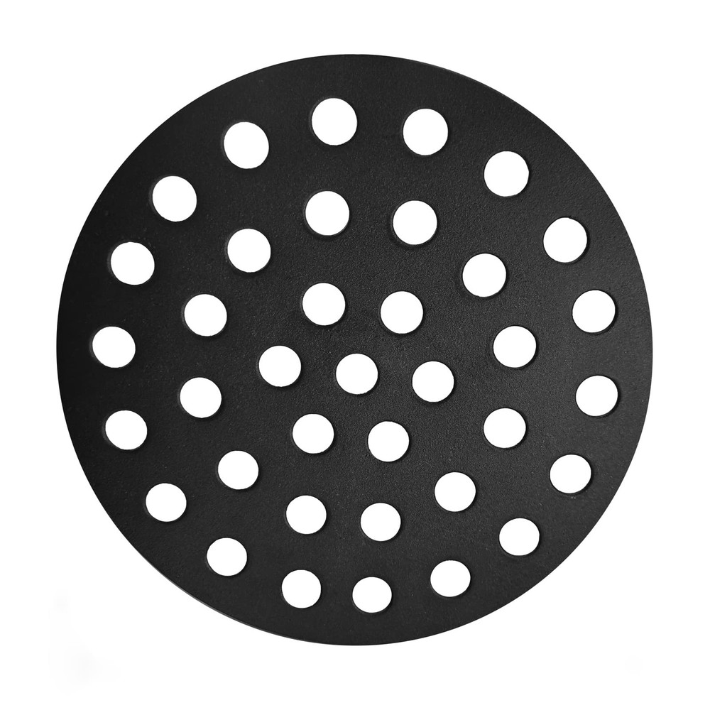 round Cast Iron Fire Grate, BBQ High Heat Charcoal Plate for Large Big Green Egg