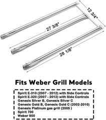 🔥7508 Burner Tubes Weber Spirit E-310/E-320/S-310/S-320 (ONLY Side Controls)🔥