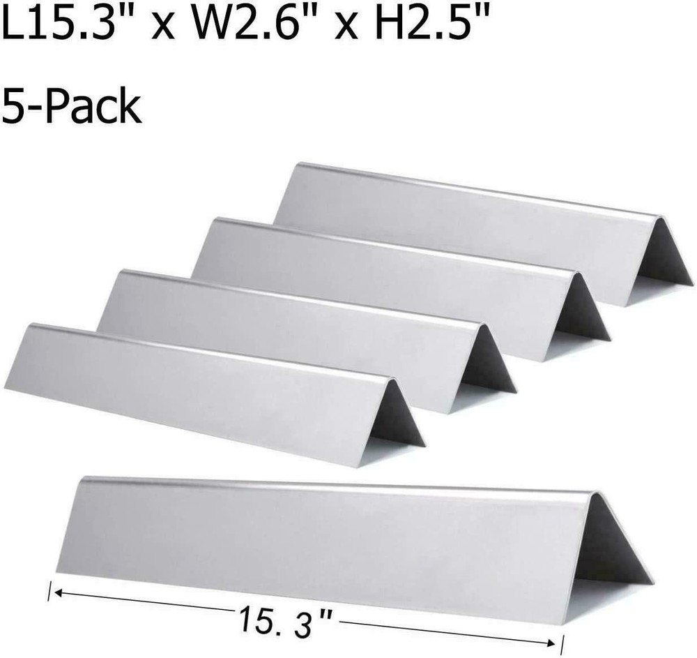 Grill Flavorizer Bars 15.3″ SS 5-Pack for Weber Spirit E310 E320 E330 S310 S320