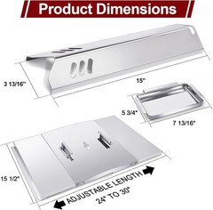 Adjustable 24”-30” Grill Drip Pan Kits for Dyna Glo DGF493BNP, DGF510SBP, B…