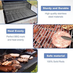 SS Grill Grates Flavorizer Bars Heat Deflectors Compatible Weber Genesis II 300