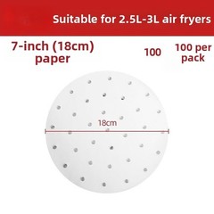 100 Pcs Perforated Steamer Paper for Air Fryer Oven Steaming Applications