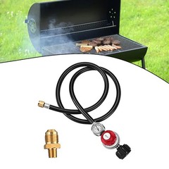 0-30 PSI Adjustable Propane Regulator with 4 FT Hose for Grills Fire Pits