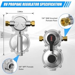 RV Propane Regulator 2 Tank Hoses, 2-Stage Auto Changeover LP Gas Regulator