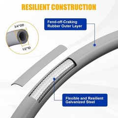15 Feet 1/2 Inch ID Natural Gas Grill Hose, Flexible Gas Line Hose Low Pressu…