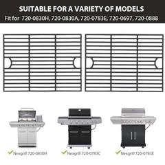 Grill Grates for Nexgrill 4 Burner 720-0830H 720-0830D Cast Iron Cooking Grates